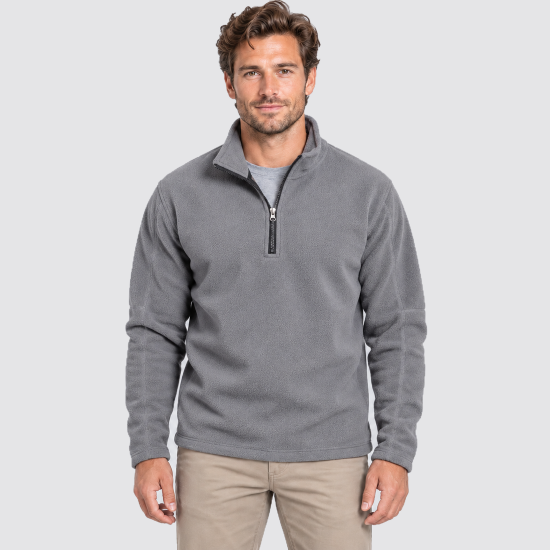 Men's Fleece Half Zip Sweatshirt Stand Collar
