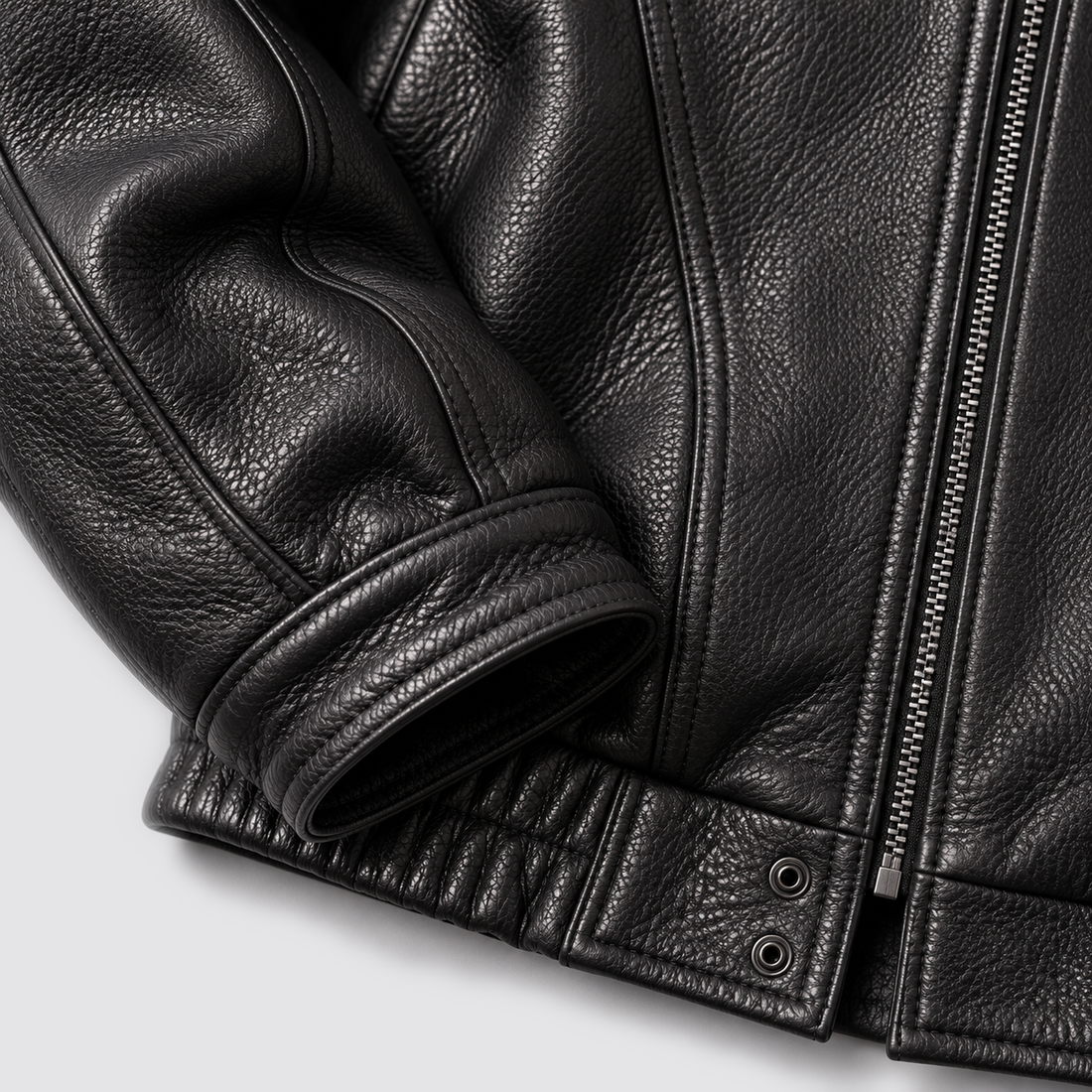 Men's Jacket Leather Look Bomber Collared