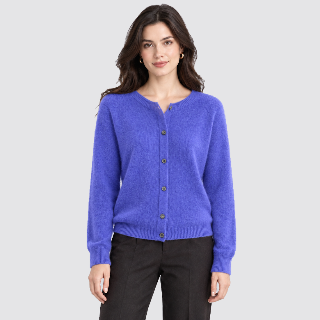 Women's Cardigan Round Neck Button Front Knit