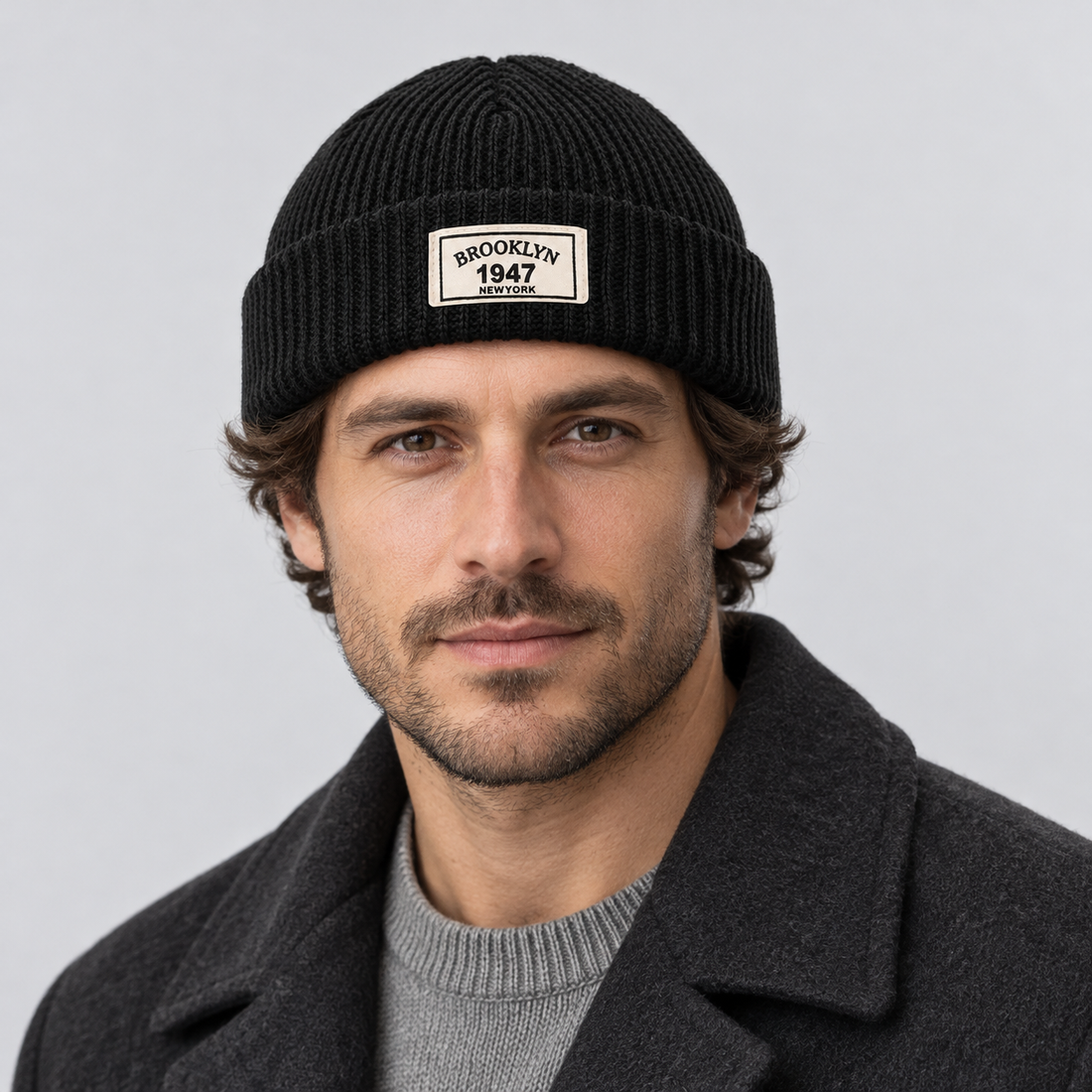 Men's Hat Beanie Short Fisherman Cuffed Knit