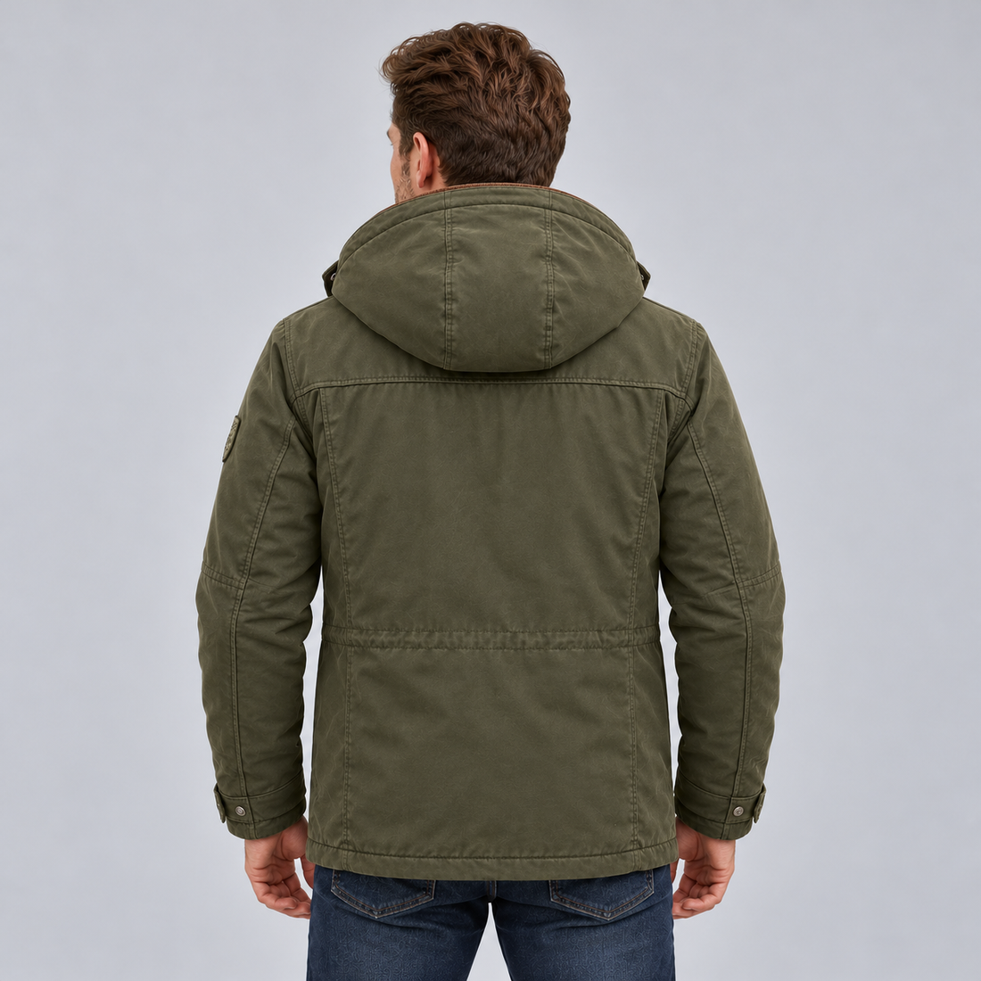 Men's Waterproof Winter Jacket Hooded Fleece Lined