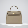 Women's Structured Faux Leather Top Handle Bag with Turn Lock Flap
