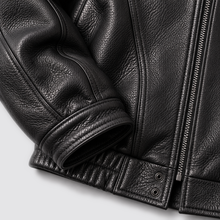 Men's Jacket Leather Look Bomber Collared
