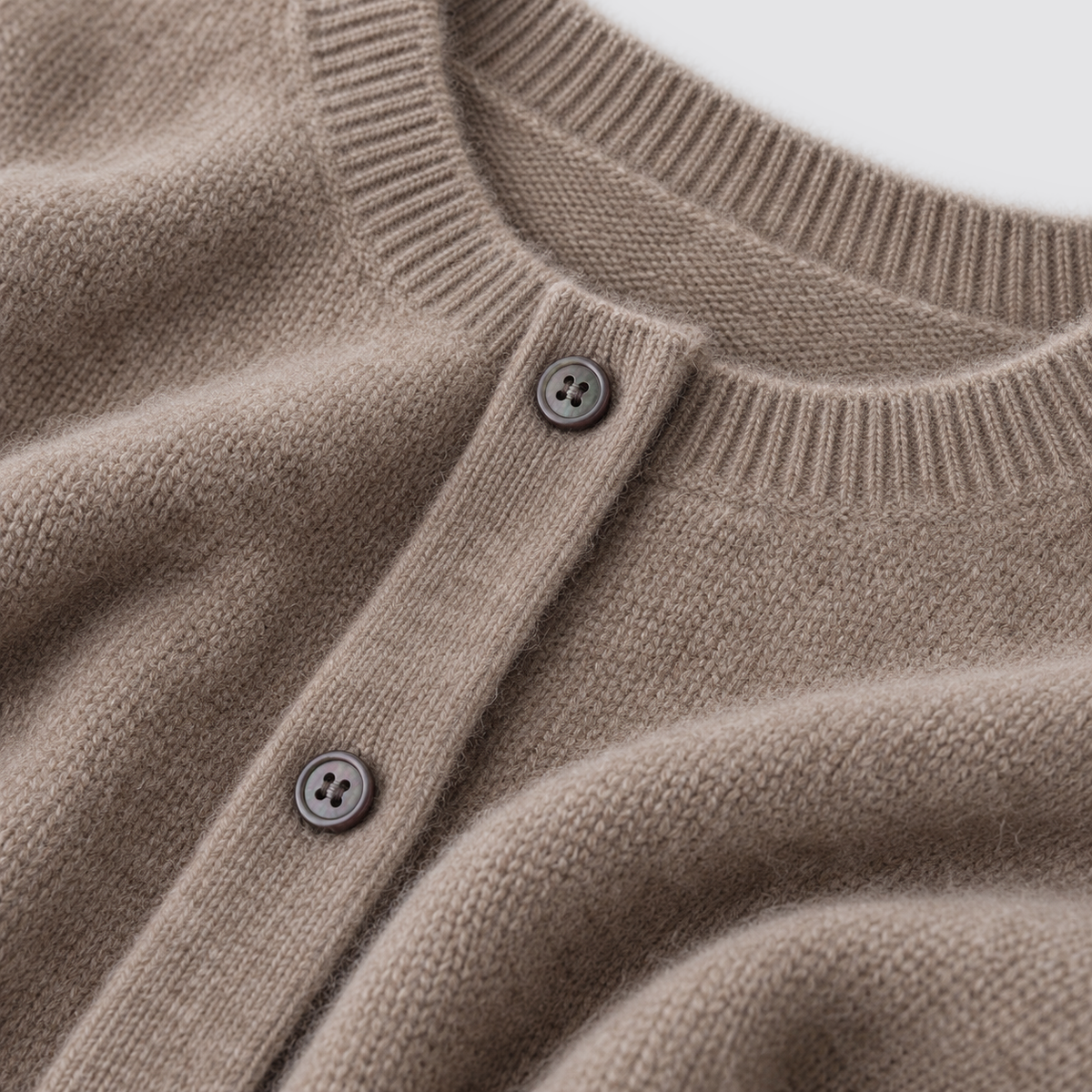 Women's Cardigan Round Neck Button Front Knit - detail