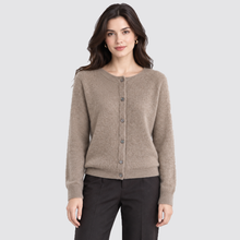 Women's Cardigan Round Neck Button Front Knit