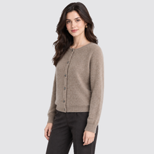Women's Cardigan Round Neck Button Front Knit