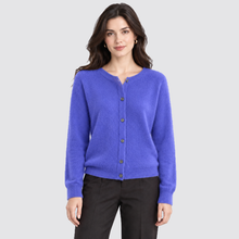 Women's Cardigan Round Neck Button Front Knit