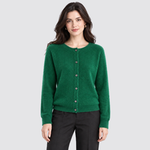 Women's Cardigan Round Neck Button Front Knit