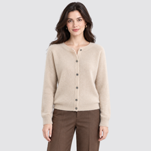 Women's Cardigan Round Neck Button Front Knit