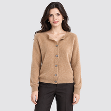 Women's Cardigan Round Neck Button Front Knit