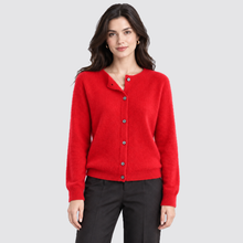 Women's Cardigan Round Neck Button Front Knit
