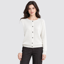 Women's Cardigan Round Neck Button Front Knit