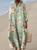 Lydia™ | Women's Watercolor Multicolor Long Sleeve Floral Dress