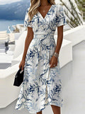 Lavinia™ | Women's V-Neck Evening Midi Dress