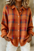 Meredith™ | Women's Knit Plaid Cardigan