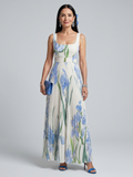 Ophelia™ Sleeveless Square Neck Floral Print Midi Dress