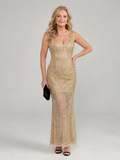 Perpetua™ | Women's Sequin V-Neck Sleeveless Evening Midi Dress