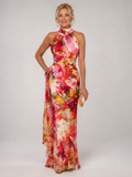 Elisabetta™ Halter Neck Floral Print Maxi Dress