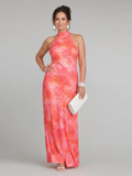 Coraline™ Halter Neck Printed Pattern Maxi Dress