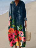 Ursuline™ | Women's Multicolor Long Sleeve Floral Dress