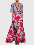 Ernestine™ | Women's Relaxed V-Neck Floral Evening Dress