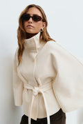 Leonie™ | Women's High Neck Belted Cape Jacket