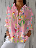 Greta™ | Women's V-Neck Floral Blouse