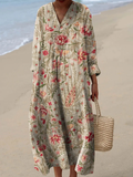 Valeria™ | Women's Retro Long Sleeve Floral Dress