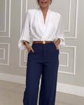 Jemima™ | Women's V-Neck Long Sleeve Blouse