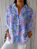 Bonnie™ | Women's Purple V-Neck Floral Blouse