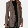 Octavia™ | Women's Single-Breasted Plaid Blazer