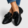Marcella™ | Women's Textured Black Slip On Loafers