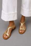 Ludovica™ | Metallic T-Strap Summer Sandals