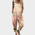 Gudrun™ | Women's Beige Wide Leg Jumpsuit