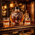 Lion Head Whisky Decanter in Sculpted Glass