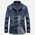 Ewan™ | Men's Denim Denim Long Sleeve Shirt