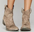 Gwyneth™ | Women's Suede Western Block Heel Ankle Boots