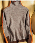 Isaure™ | Women's Turtleneck Herringbone Sweater