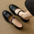 Solveig™ | Women's Faux Leather Block Heel Mary Jane Flats