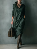 Elvira™ Relaxed Velvet Dress with Pockets