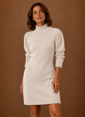 Oriana™ | Women's Sequin High Neck Ribbed Evening Dress
