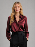 Giulia™ | Women's Satin Oversized Button Front Blouse