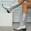 Hilda™ | Women's Light Gray Western Block Heel Embroidered Boots