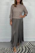 Eudora™ | Women's Knit Ribbed Pleated Midi Dress