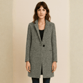 Laurence™ | Women's Black/white Wool Winter Coat