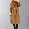 Bettina™ | Women's Knit Turtleneck Wrap Sweater Midi Dress