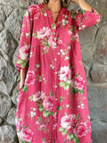 Marisol™ | Women's Pink V-Neck Floral Evening Dress