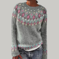 Vivienne™ | Women's Fair Isle Knit Crew Neck Sweater