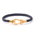Women's Gold-Plated Rope Cord Bracelet with Shackle Clasp