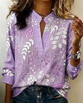 Eleni™ | Floral Print Blouse with High Neck